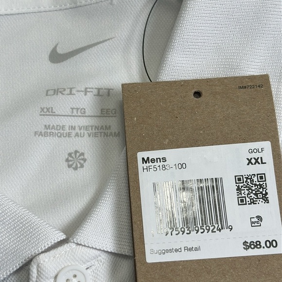 Nike Golf Polo Shirt Men’s XXL White Gray Colorblock Dri-FIT Performance Top NWT - Picture 5 of 11